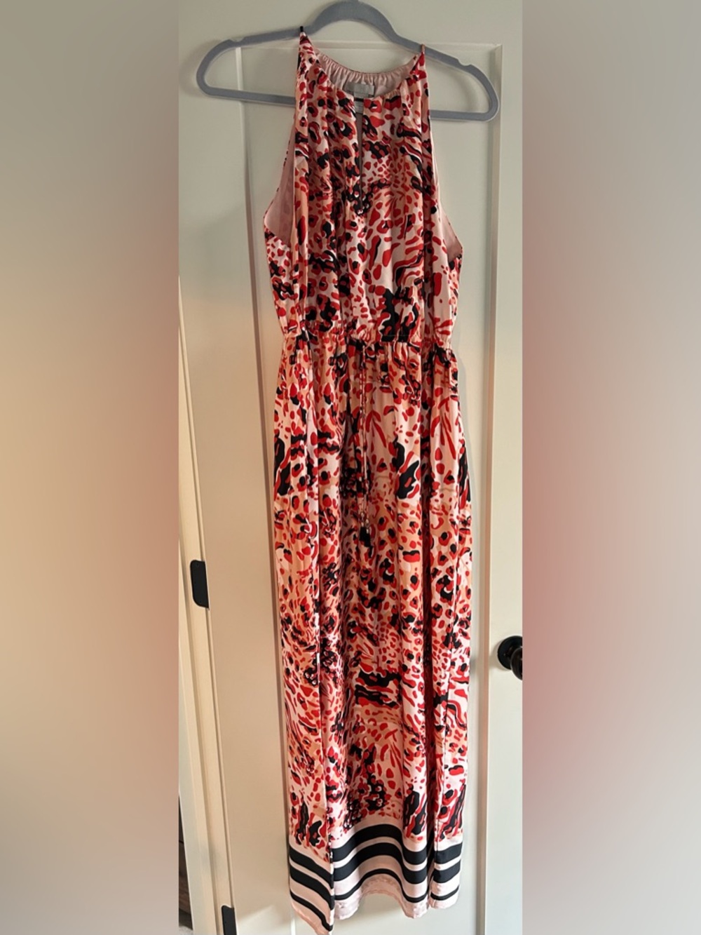 H&M Abstract Print Halter Maxi Dress